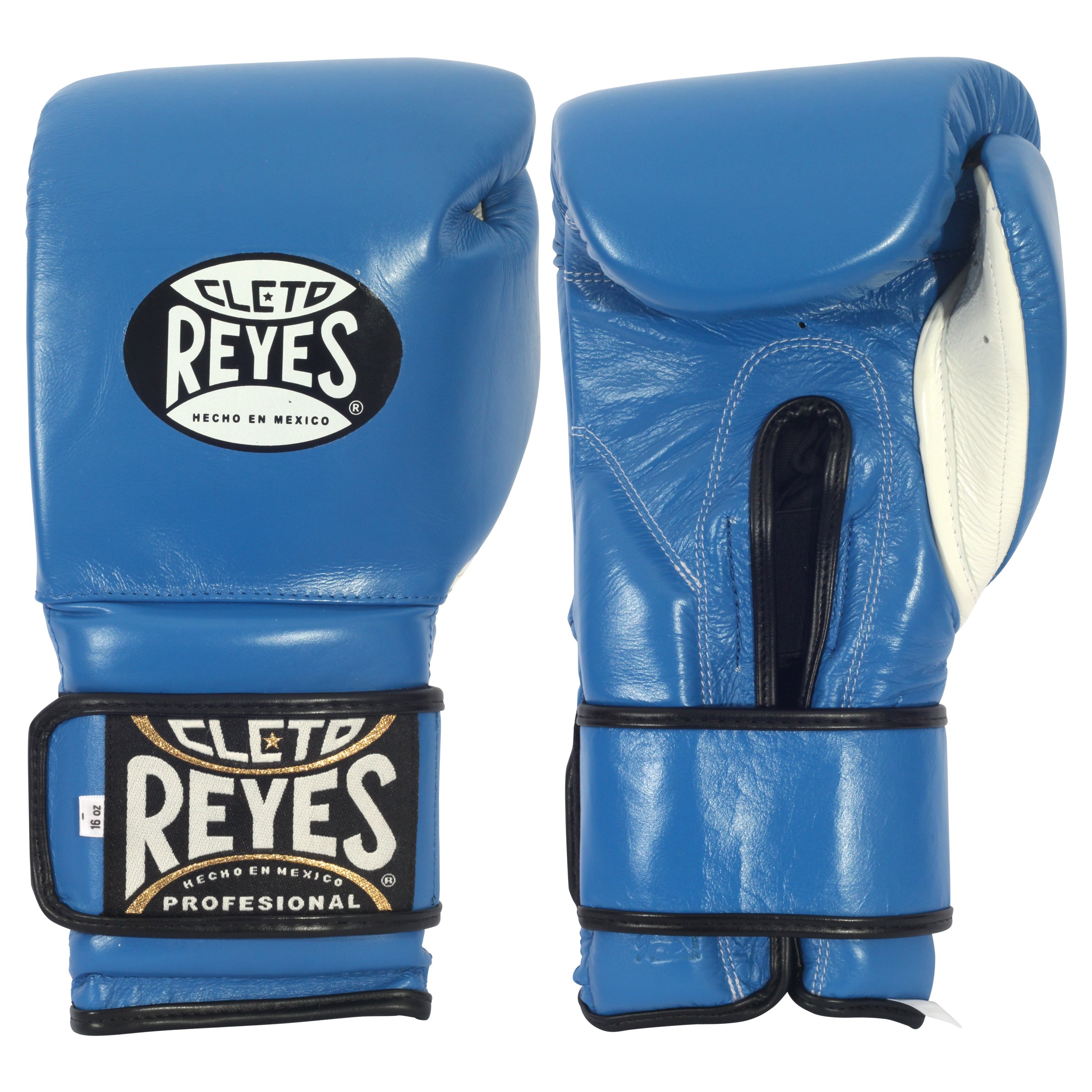 Cleto Reyes Hook and Loop Boxing Training Gloves, Blue, 18 OZ